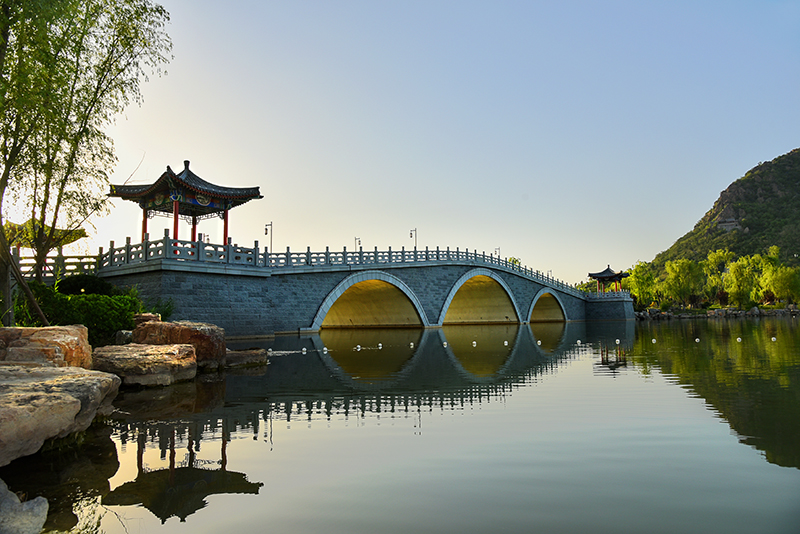 濟南華山洼濕地公園崇正橋、煙雨橋